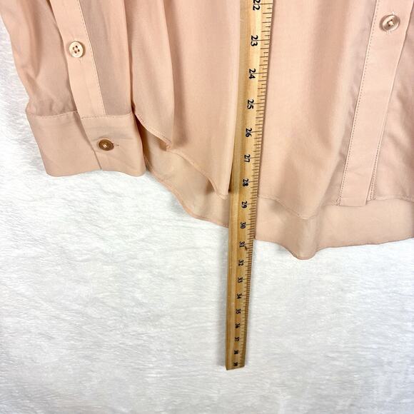 L’Academie Sheer Blouse Top Womens XS Blush Pink Baddie Office Modern Minimal - Picture 6 of 8